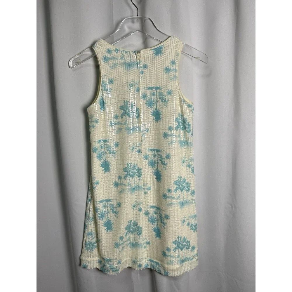 GB Girls x DANNIJO Big Girls 7-16 Palm Tree Printed Sequin Shift Dress Sz 12 New